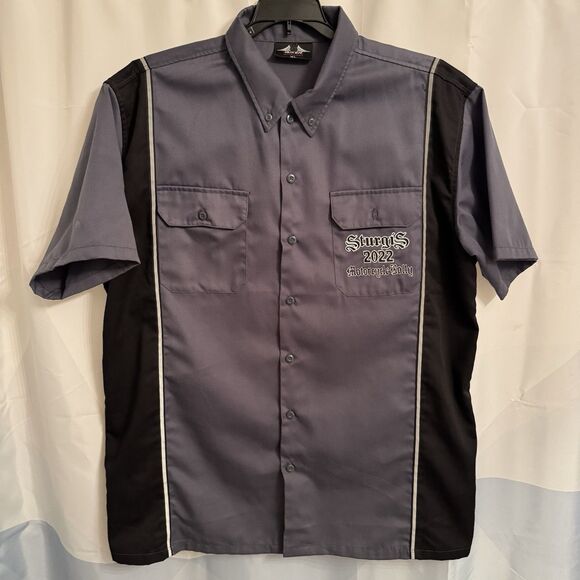 Sturgis 2022 82nd Motorcycle Rally Mens XL Button Up shirt Black/Gray Garage - Picture 1 of 8